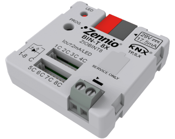 Zennio BIN-T 8X Universal Interface 8 binary inputs/LED outputs ZIOBINT8