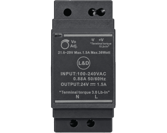 L&D 24V DC 30W 1.5A din rail installation power supply HDR-30-24