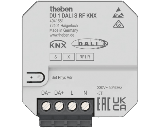 Theben - 1 way DALI actuator KNX RF - 4941681 - DU 1 DALI S RF KNX