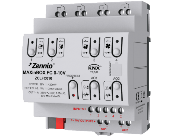 Zennio MAXinBOX FC 0-10V fan-coil and/or valves - ZCLFC010