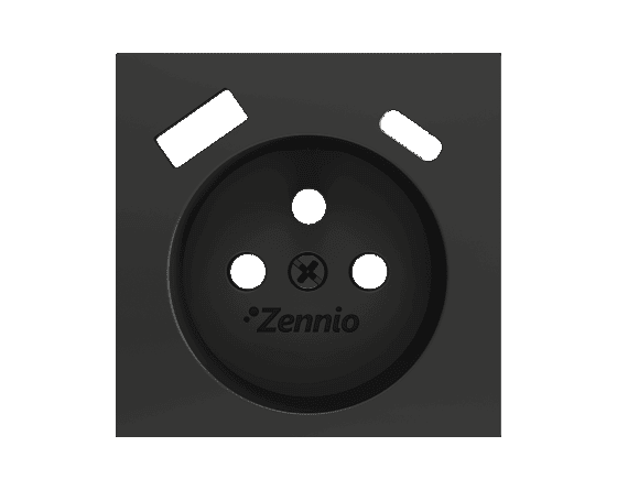 Zennio ZS55.French socket cover with USB C + A 55 x 55 mm – ZS55CF2USA - Anthracite black