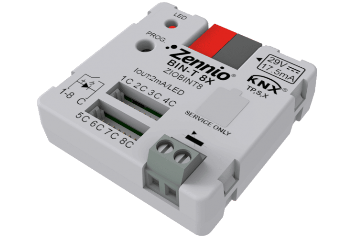Zennio BIN-T 8X Universal Interface 8 binary inputs/LED outputs ZIOBINT8