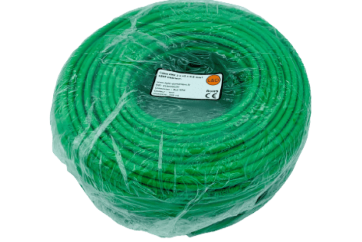 KNX cable 2x2x0.8mm inside LSHF green 100 ml 31000502H