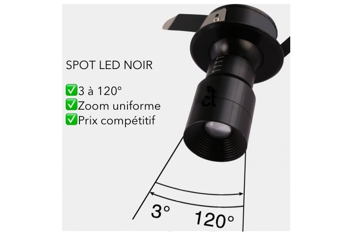 Flush mounted variable angle spotlight