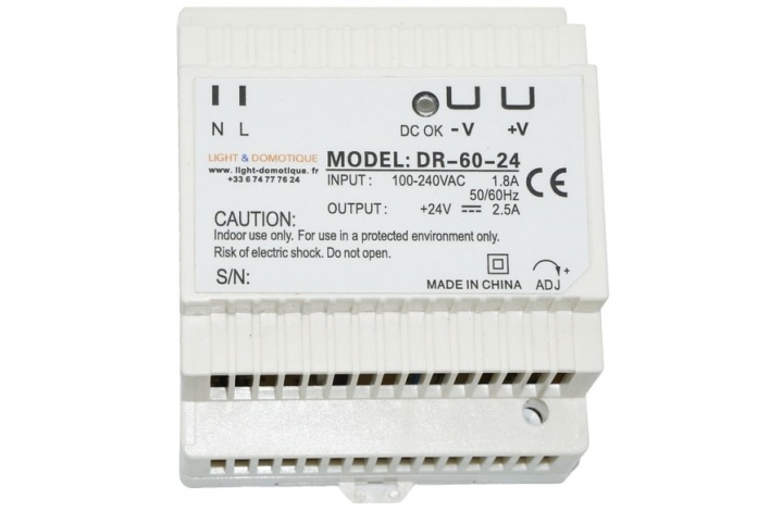 L&D 24V DC 60W 2.5A din rail installation power supply DR-60-24