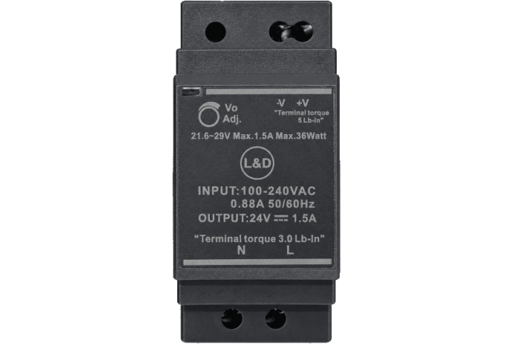 L&D 24V DC 30W 1.5A din rail installation power supply HDR-30-24