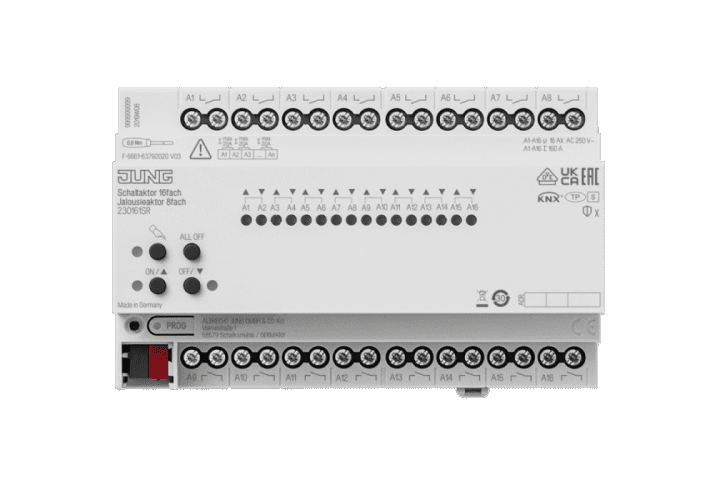 JUNG KNX switch actuator 16-gang KNX blinds actuator 8-gang 230161SR