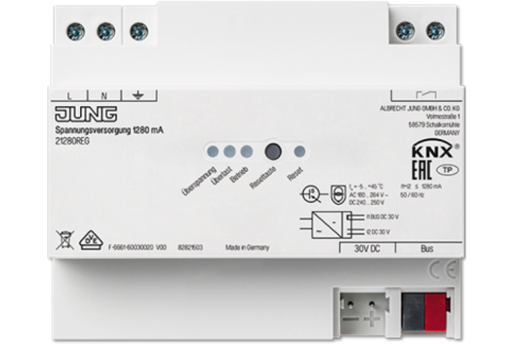 JUNG 1280mA KNX power supply 21280REG