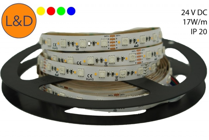 IP20 17W/m RGBWW LED strip