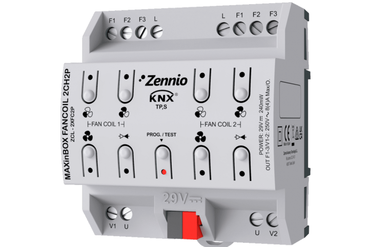 Zennio Fan coil controller for up to 2 units of 2-pipes fan coil KNX  ZCL-2XFC2P
