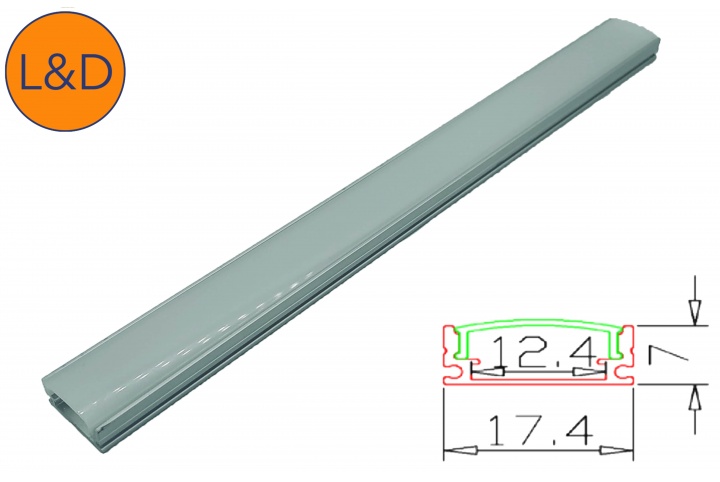 Milky finish aluminium profile for IP20 white LED strip