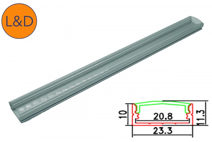 Large transparent aluminium profile