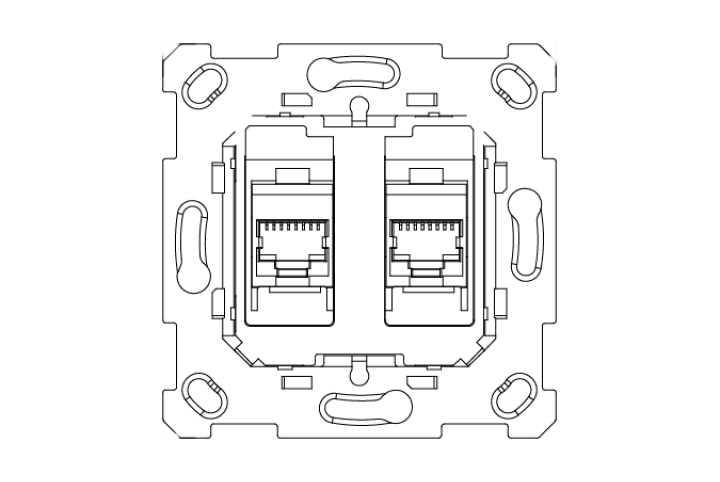 Zennio ZS55 - mechanism dual RJ45 Socket  - 8300009-8300047