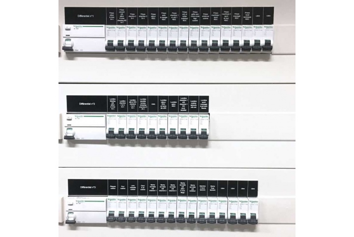 Label strip for electrical switchboard