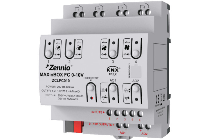 Zennio MAXinBOX FC 0-10V fan-coil and/or valves - ZCLFC010