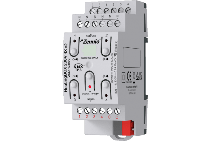 Zennio HeatingBOX 230V 4X v2 Heating actuator ZCL4H230V2