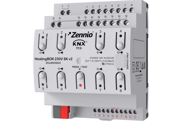 Zennio HeatingBOX 230V 8X v2 Heating actuator ZCL8H230V2