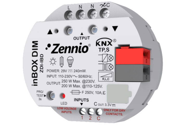 Zennio inBOX DIM dimmer for flush mounting ZDI-IBD