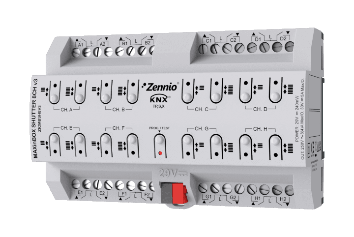 Zennio MAXinBOX SHUTTER 8CH v3 - Shutter actuator 8 channels ZIOMBSH8V3