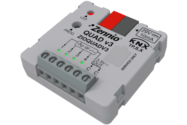 Zennio Quad v3 - Input module with 4 analog-digital inputs with KNX Secure ZIOQUADV3