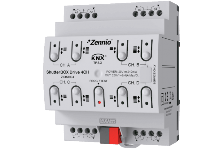 Zennio ShutterBOX Drive 4CH- 4-Channel Shutter Actuator - ZIOSHD4