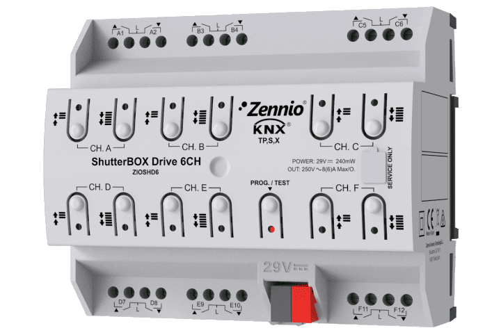Zennio ShutterBOX Drive 6CH- 6-Channel Shutter Actuator - ZIOSHD6
