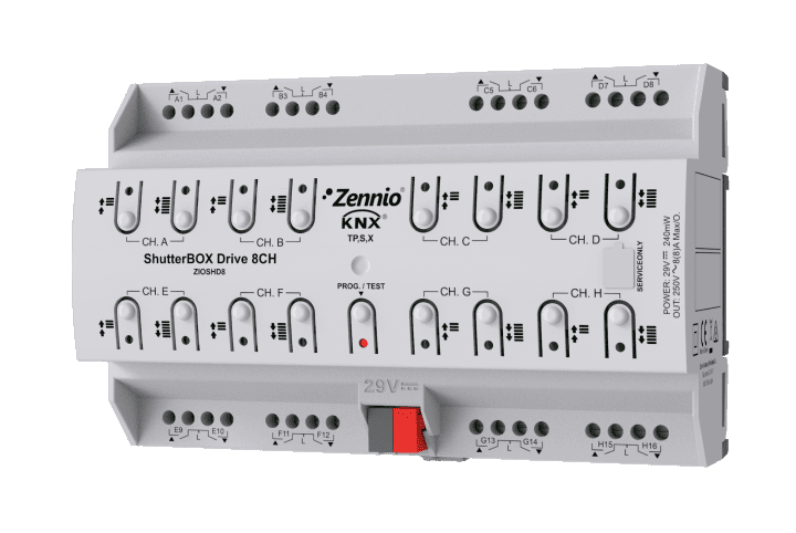 Zennio ShutterBOX Drive 8CH- 8-Channel Shutter Actuator - ZIOSHD8
