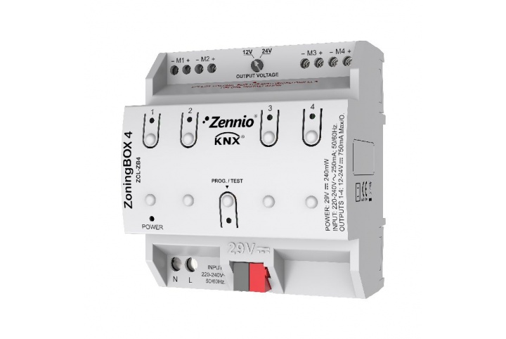 Zennio ZoningBOX 4 Zoning Air-Conditioning actuator for up to 4 zones ZCL-ZB4